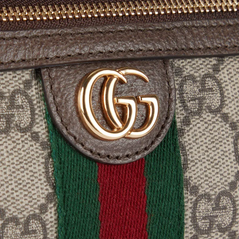 GUCCI Ophidia GG Supreme Canvas Shoulder Bag Mini Women's Beige & Dark Brown-6