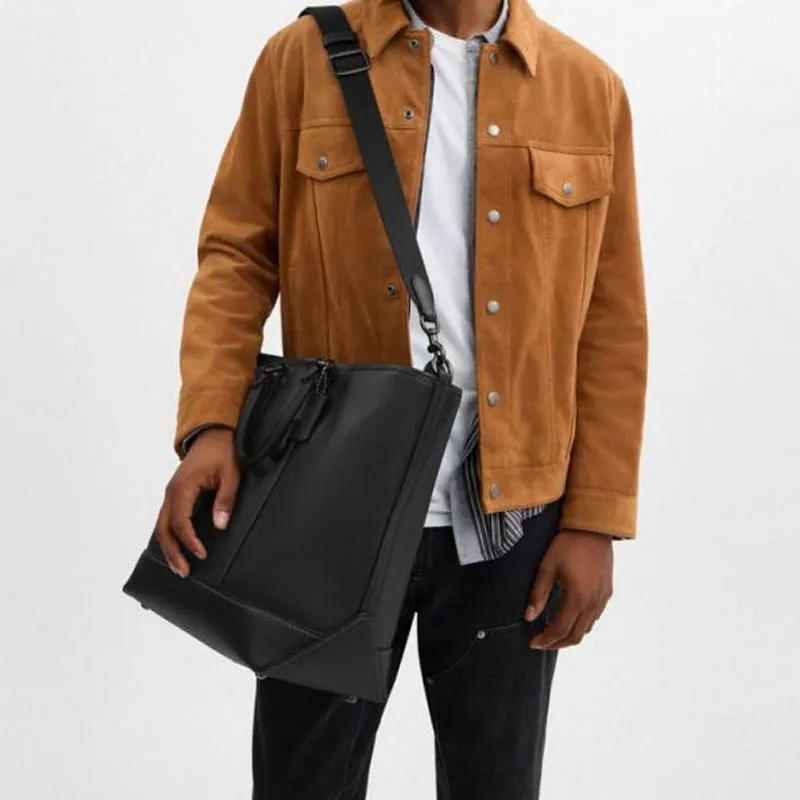 COACH MetropolitanCarryall Cow Leather One Shoulder Handbag Tubas Men's Black-3