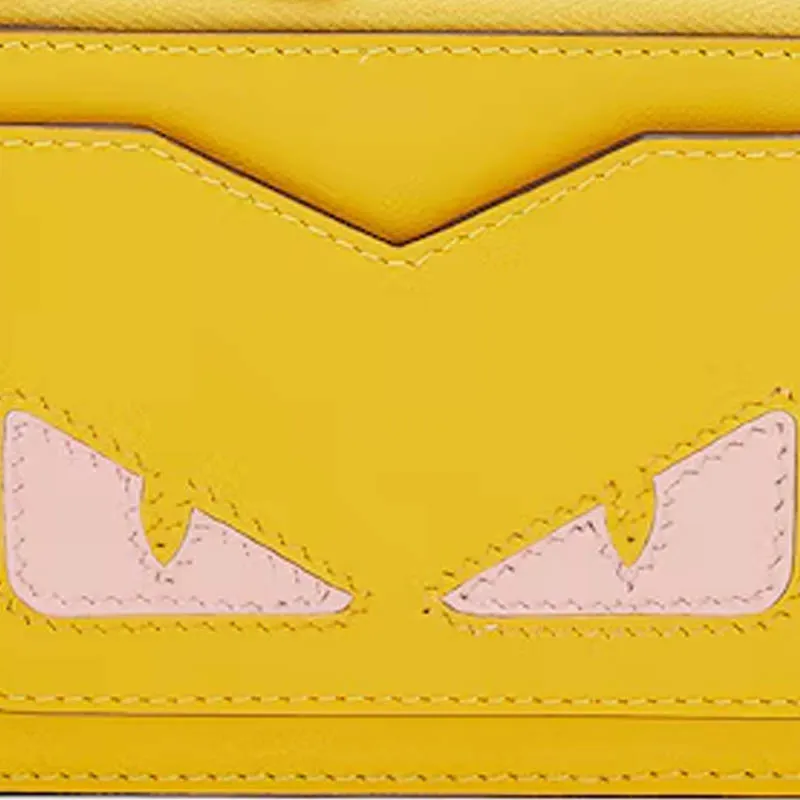 FENDI Calfskin Card Holder Women's Yellow-3