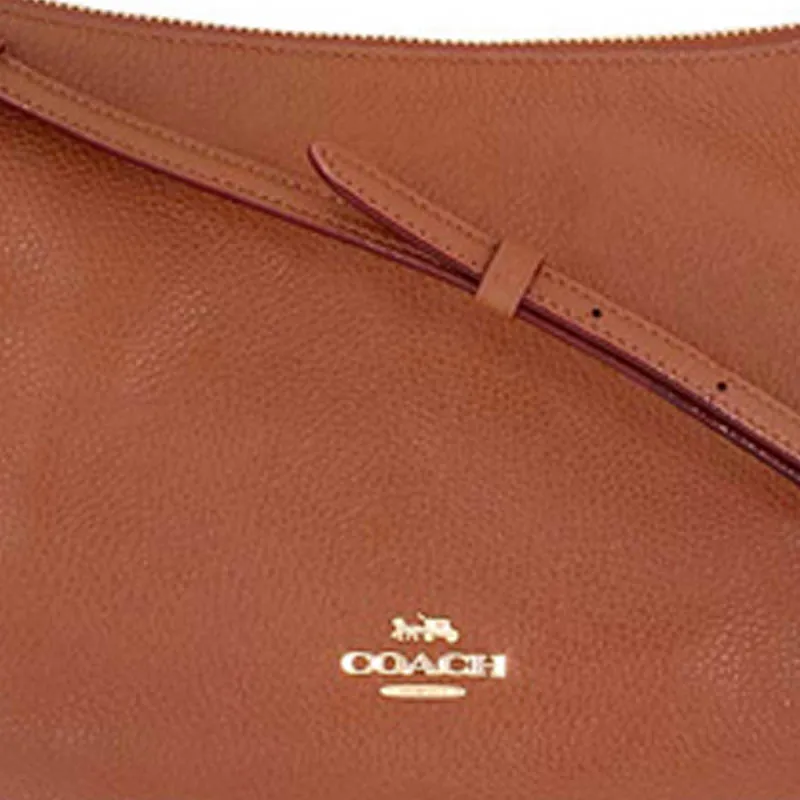 COACH Chelsea Glossy Pebbled Leather Shoulder Bag Portable Crossbody Bag Shoulder Bag Women's Brown-4