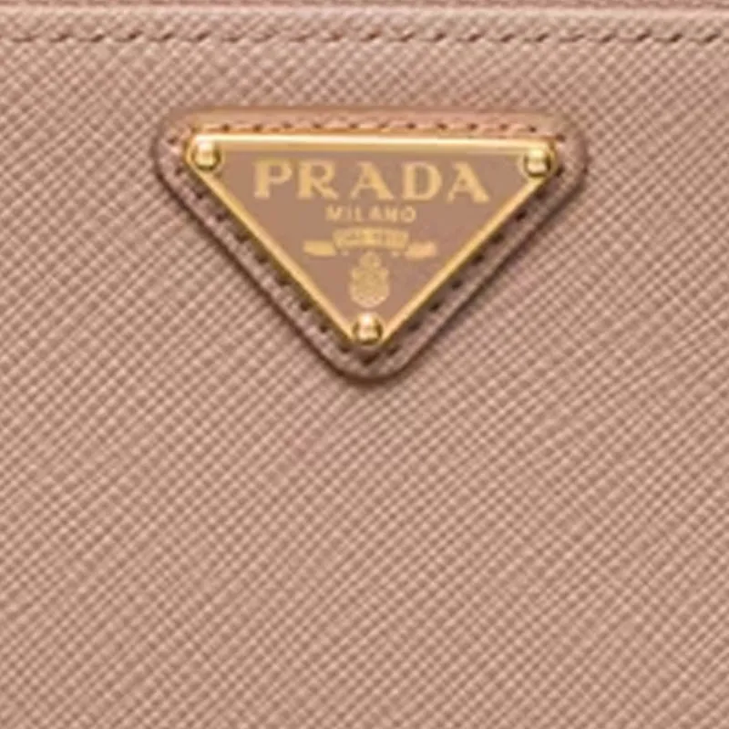 PRADA Cow Leather Card Holder Women's Nude Pink-3