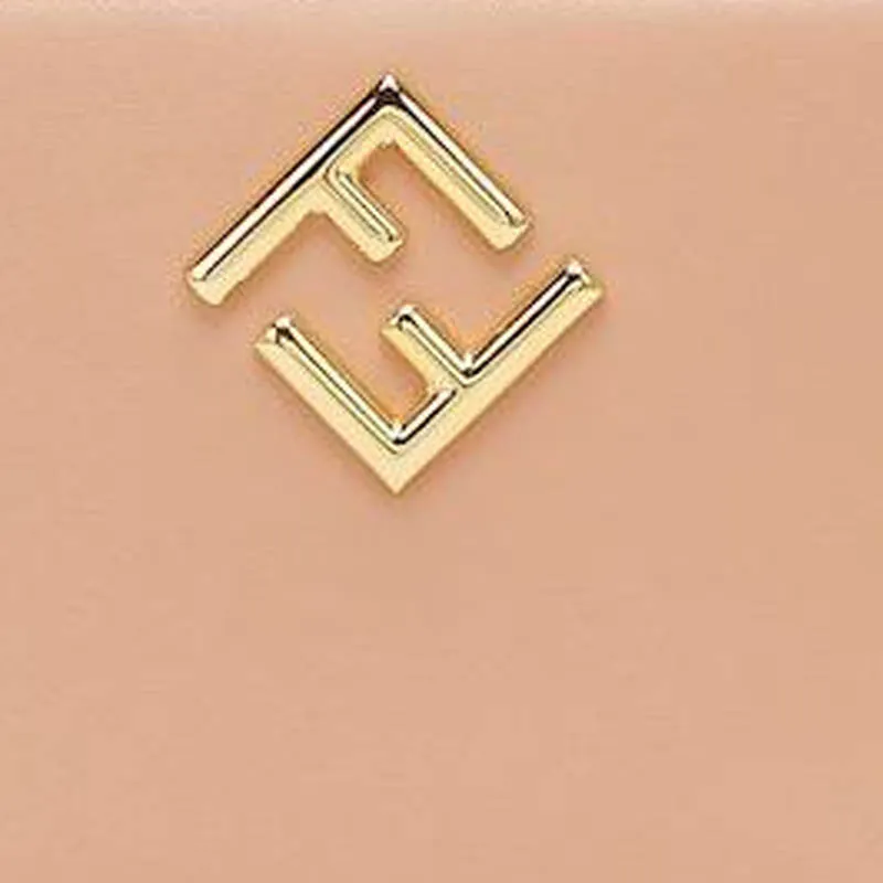 FENDI Calfskin Wallet Medium Size Women's Nude Pink-3