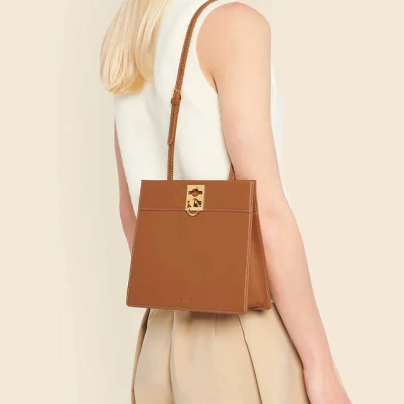 CAFUNE Cow Leather Crossbody Bag Shoulder Bag Women's Chestnut-4