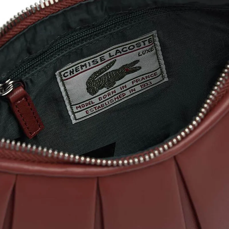 LACOSTE Sheepskin One Shoulder Handbags Small Size Women's Dark Red-4