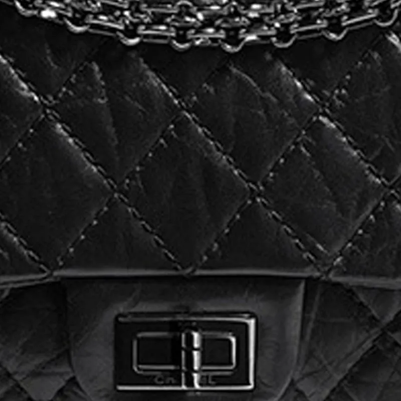 CHANEL So Black2.55 Leather Shoulder Bag Crossbody Bag Women's Black-2