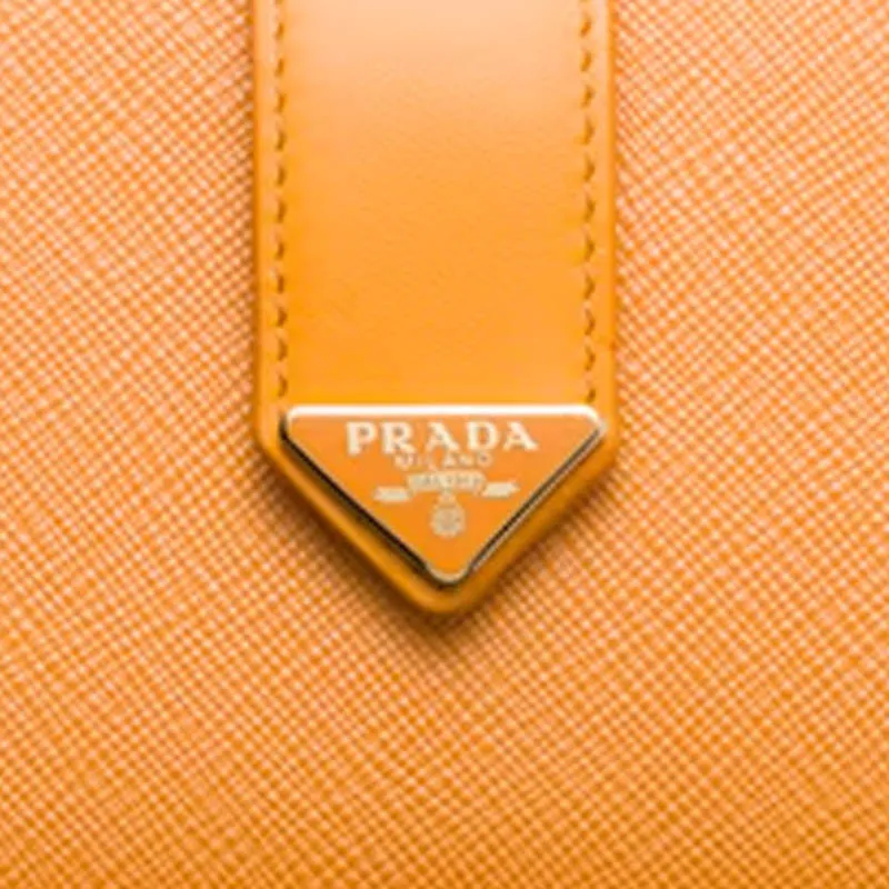 PRADA Cow Leather Wallet Women's Mustard Yellow-4