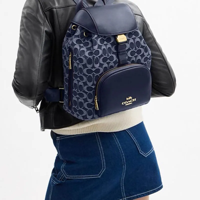 COACH PACE Fabric Backpack Tubas Women's Denim Blue-3