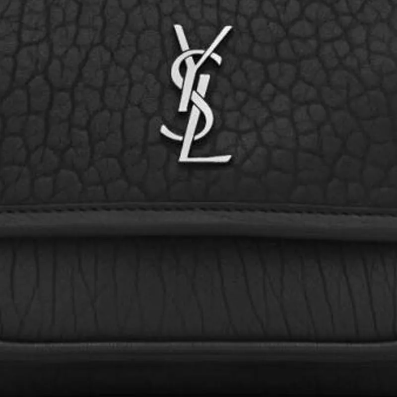 SAINT LAURENT Lambskin Shoulder Bag Mini Women's Black-6