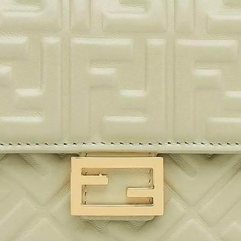 FENDI Baguette Leather Wallet Portable Crossbody Bag Shoulder Bag Women's Green-4