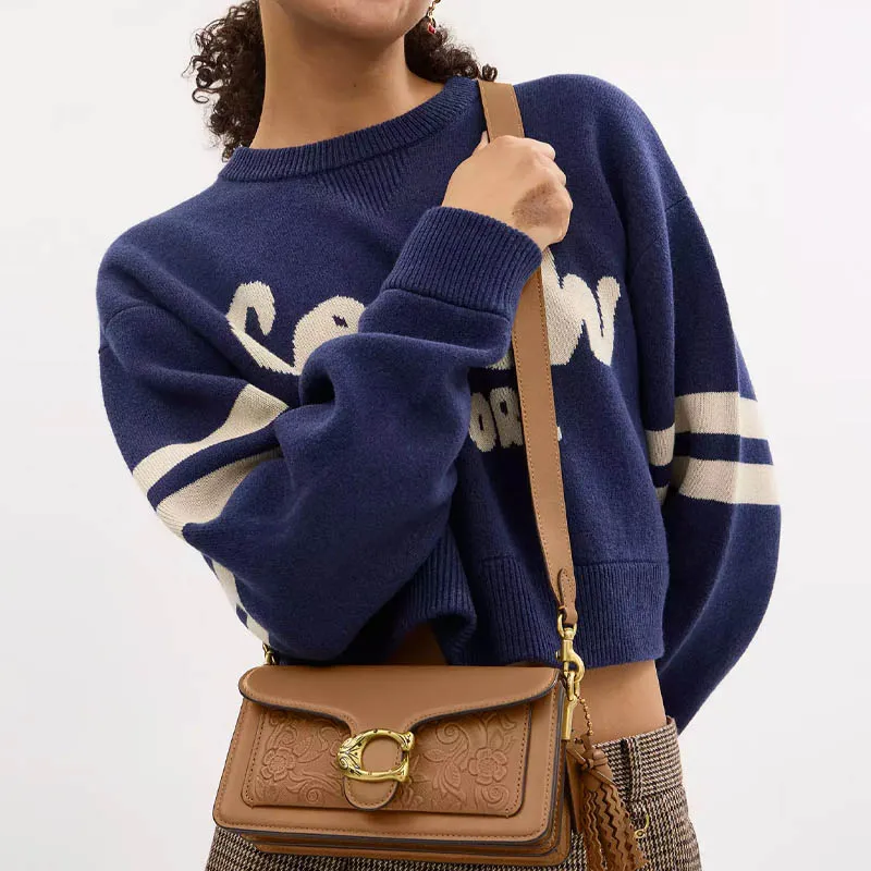 COACH Tabby Leather Shoulder Bag Medium Size Women's Honey Brown-5