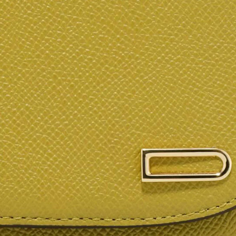 Delvau Alpina Calf Grain Calfskin Wallet Women's Monkey Peach-5