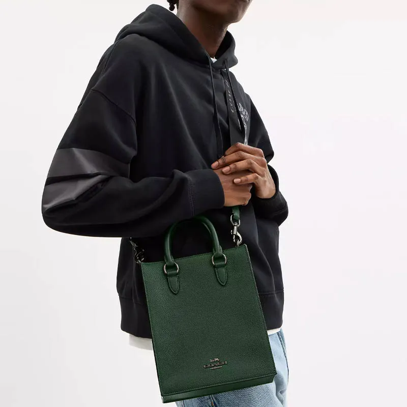 COACH Dylan Leather Tote Bag, Shopping Bag, Shoulder Bag, Handbag Trumpets Women's Forest Green-4