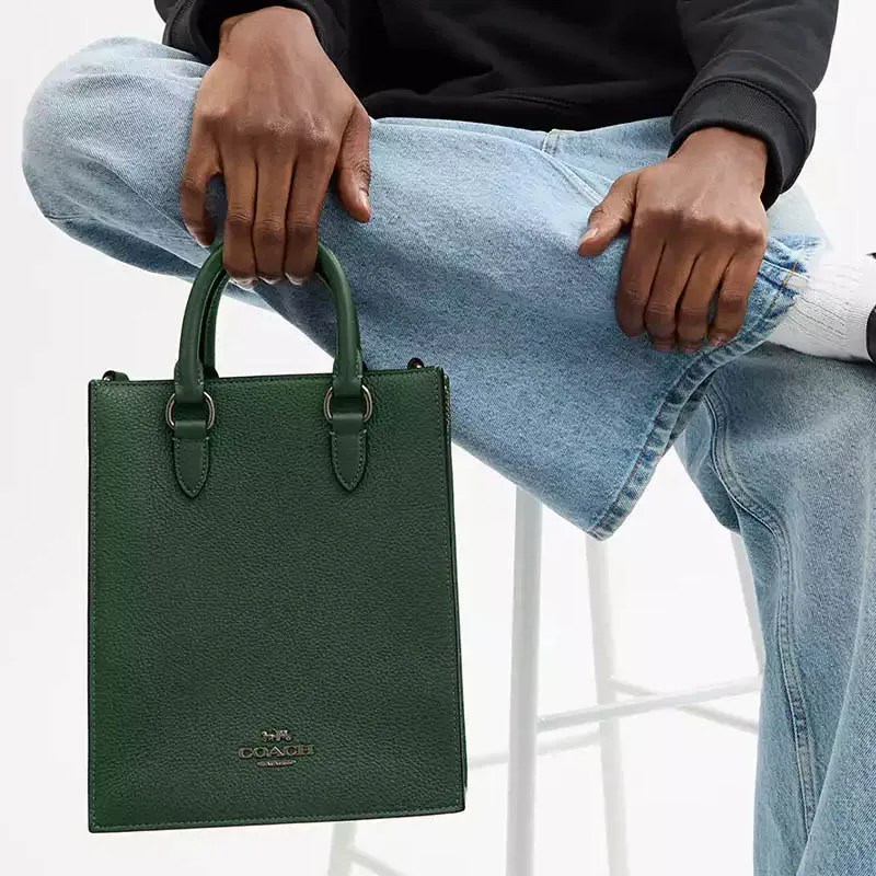 COACH Dylan Leather Tote Bag, Shopping Bag, Shoulder Bag, Handbag Trumpets Women's Forest Green-3
