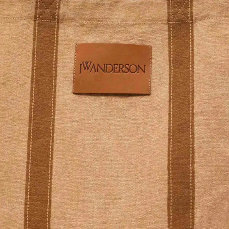 JW Anderson 100% Cotton Tote Bag, Shopping Bag, Shoulder Bag Unisex Tobacco-4