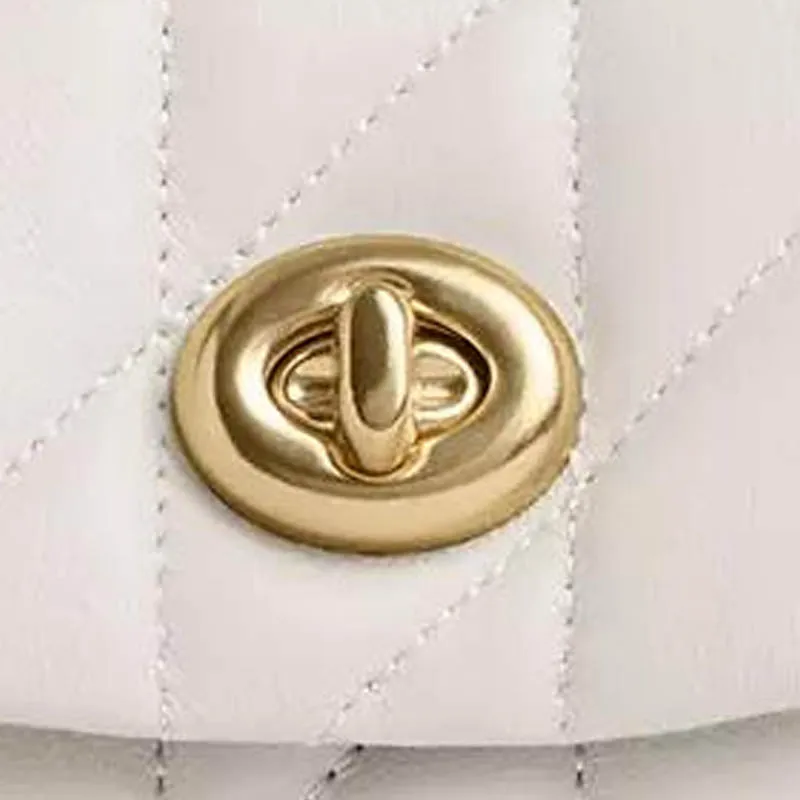 COACH Turnlock Nappa Leather Crossbody Bag, Shoulder Bag Mini Women's White-3