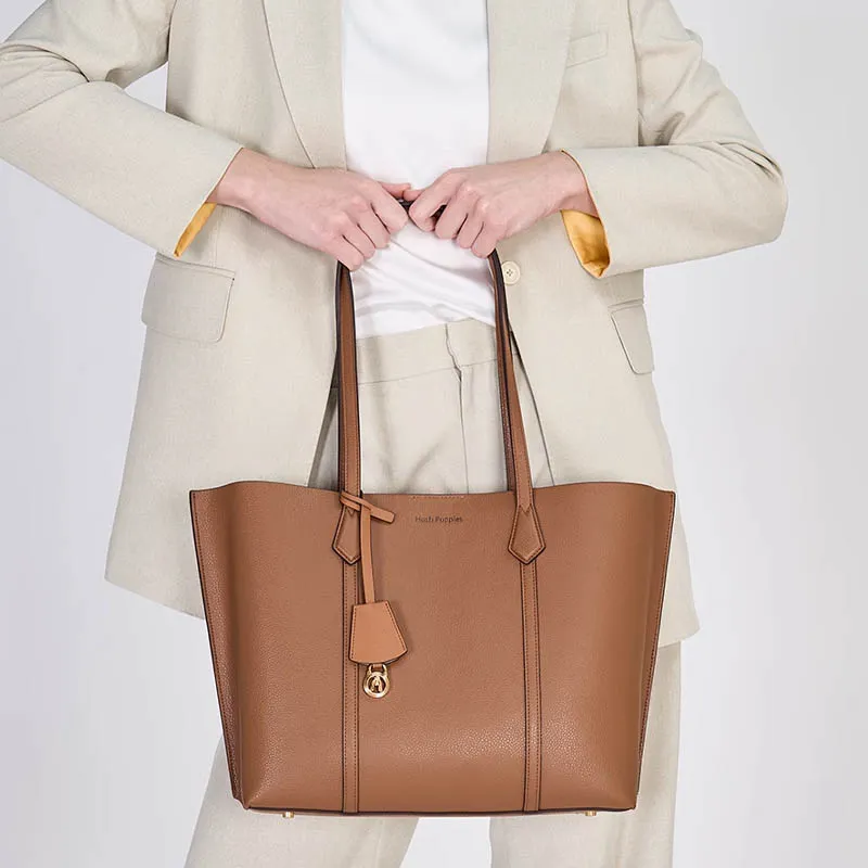Hush Puppies Cow Leather Shoulder Bag Regular Women's Brown-4