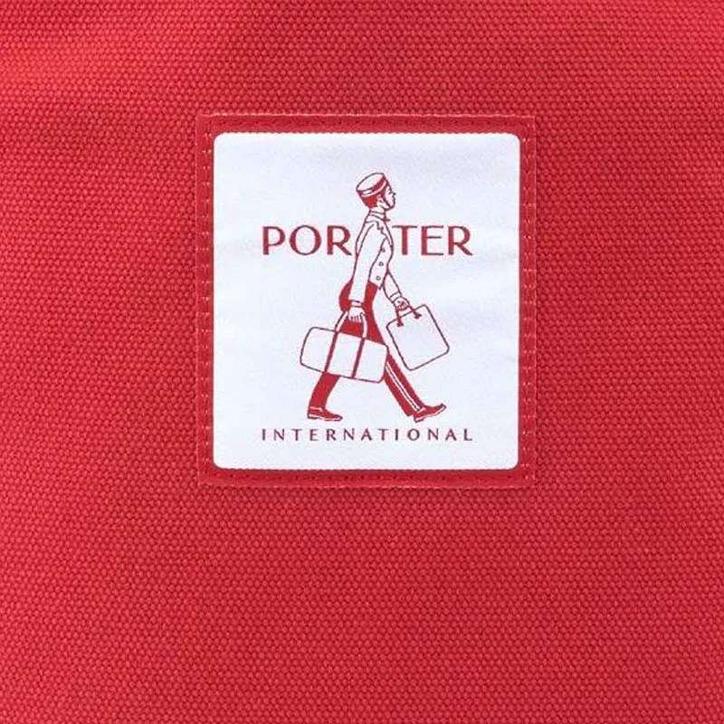 PORTER Plain Weave Canvas Crossbody Canvas Bag Shoulder Bags Unisex Red-3