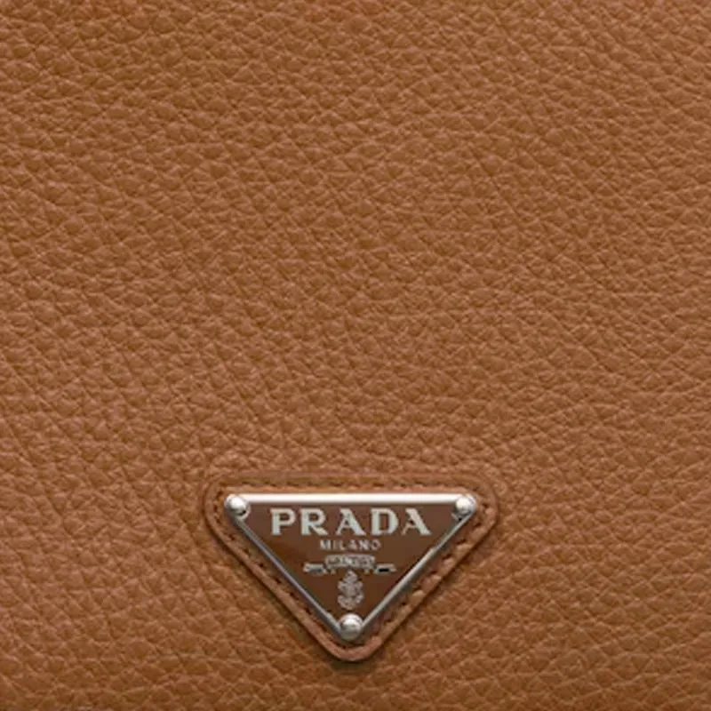 PRADA Vitello Dino Cow Leather Wallet Men's Cognac Brandy-4