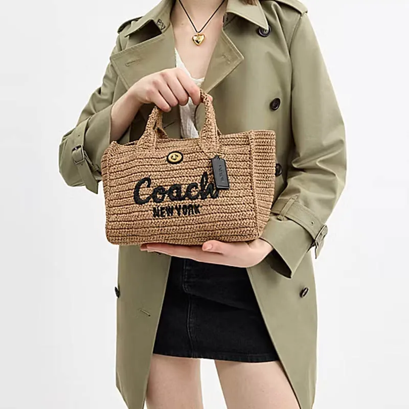 COACH Cargo Paper Tote Bag, Shopping Bag, Shoulder Bag, Handbag Medium Size Women's Natural-7