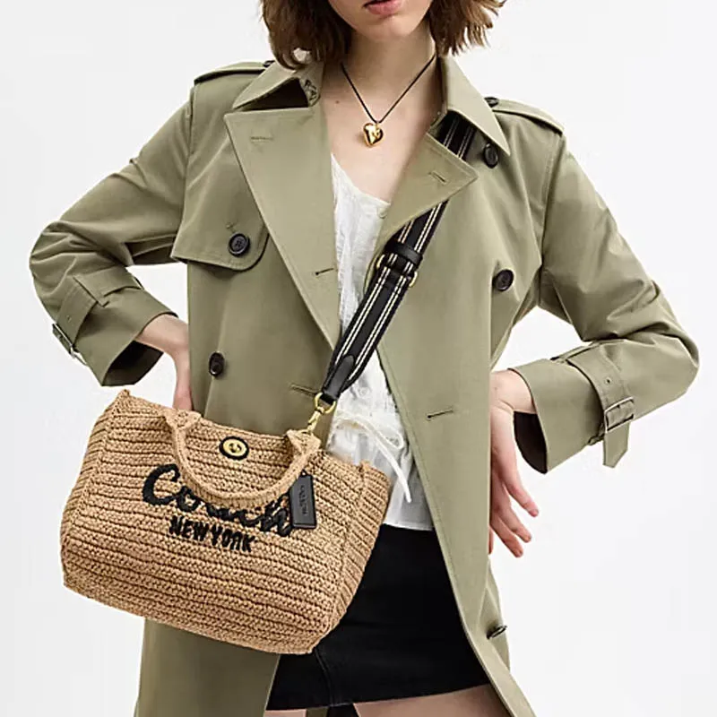 COACH Cargo Paper Tote Bag, Shopping Bag, Shoulder Bag, Handbag Medium Size Women's Natural-5