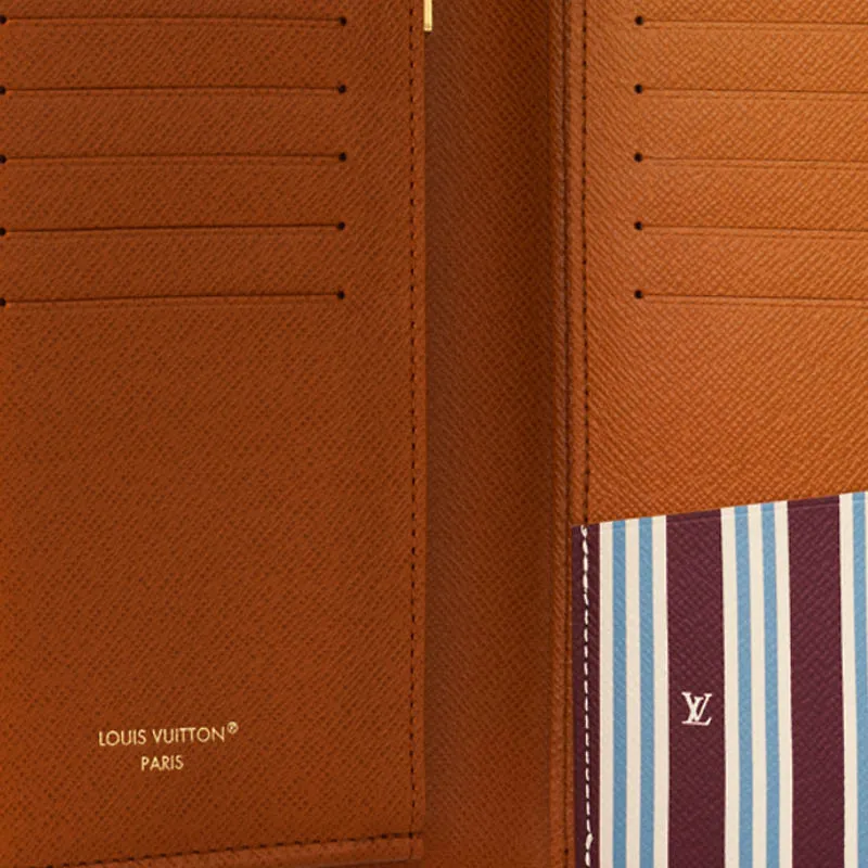 LOUIS VUITTON Brazza Monogram Heritage Coated Canvas Wallet Men's Ecru-3