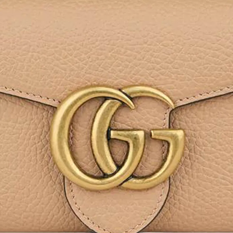 GUCCI Blondie Cow Leather Wallet Women's Nude Pink-4