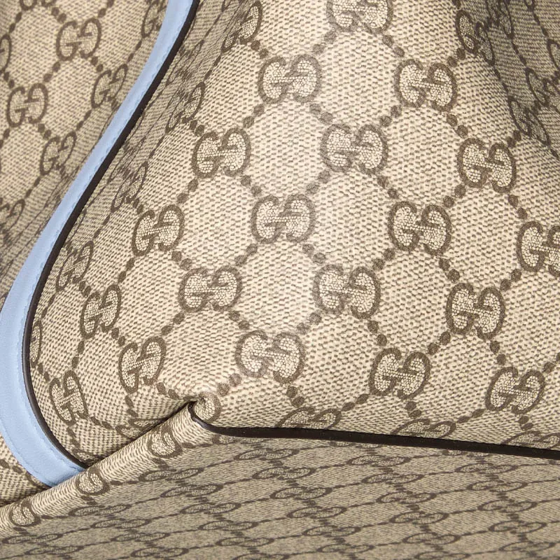 GUCCI GG Emblem Coated Fabric Shoulder Bag Tubas Women's Beige & Dark Brown-4