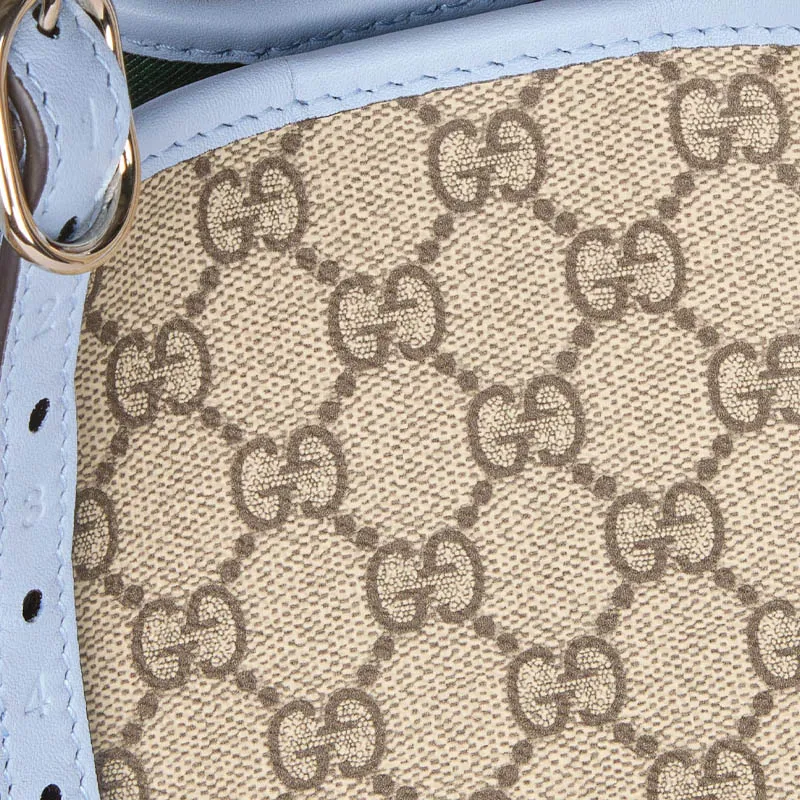 GUCCI GG Emblem Coated Fabric Shoulder Bag Tubas Women's Beige & Dark Brown-5