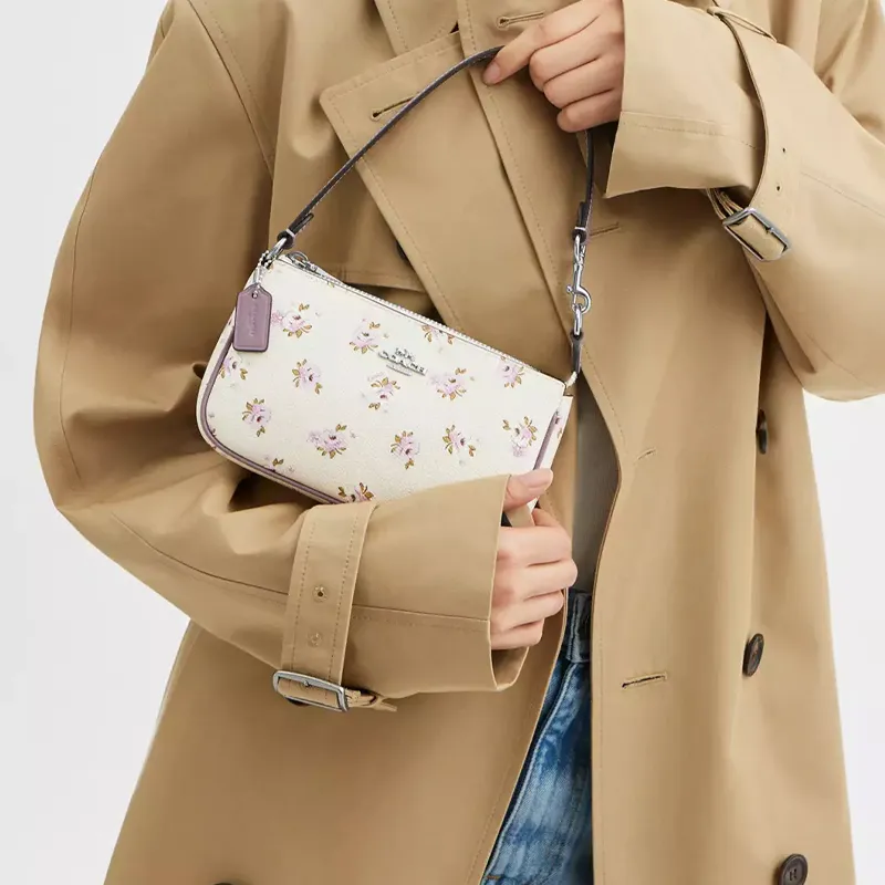 COACH Coated Canvas Handbag Trumpets Women's Chalk-4