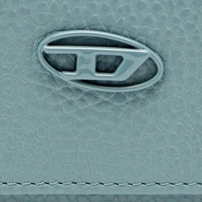 DIESEL Cow Leather Coin Purse Men's Light Blue-4