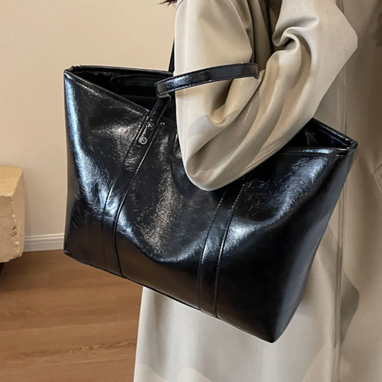 ROSEROOEN PU Tote Handbag Shoulder Bag Regular Women's Brown/Coffee/Black-18