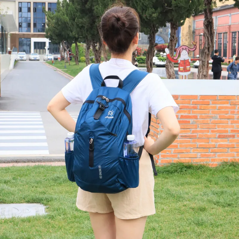SAMSTRONG Polyester Backpack Unisex Gray/Black/Dark Blue-7