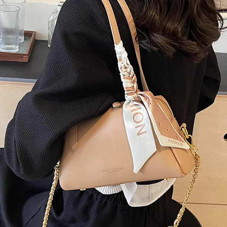 Duoluplo Doron Paul PU Underarm Shoulder Bag Women's Ecru/Black/Pink/Khaki-9