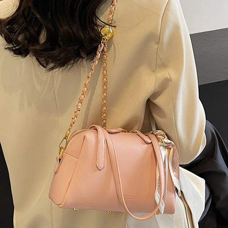 Duoluplo Doron Paul PU Underarm Shoulder Bag Women's Ecru/Black/Pink/Khaki-5
