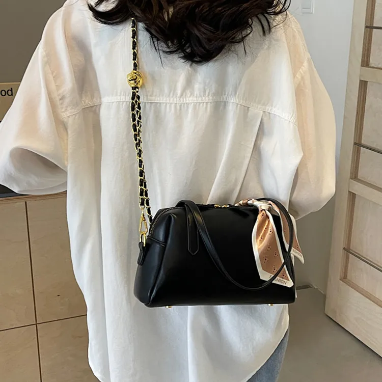 Duoluplo Doron Paul PU Underarm Shoulder Bag Women's Ecru/Black/Pink/Khaki-7