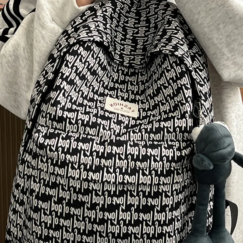 BAODIDAISHU Nylon Backpack Regular Unisex Black-3