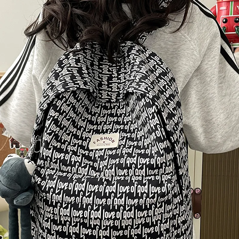 BAODIDAISHU Nylon Backpack Regular Unisex Black-2