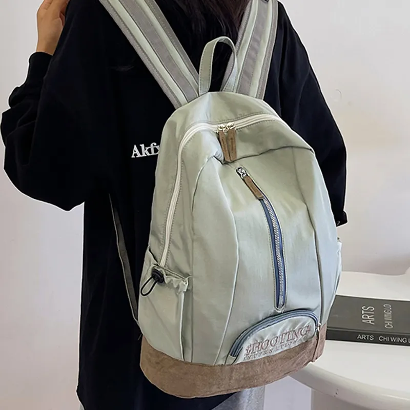 KAKAXI Nylon Backpack Unisex Gray/Green-4