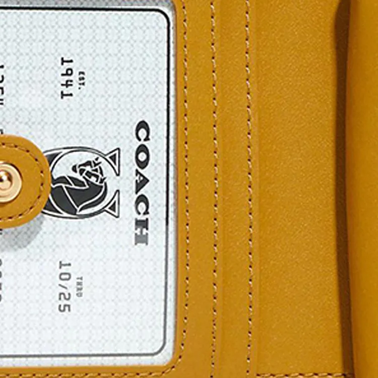 COACH Disney Keith Haring Collaboration Snap Wallet Pebbled Leather Card Holder Wallet Unisex White-4