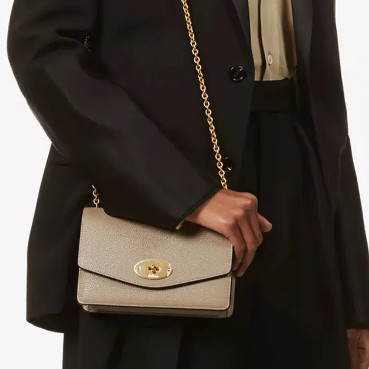 Mulberry Leather Shoulder Bag Women's Gray-2