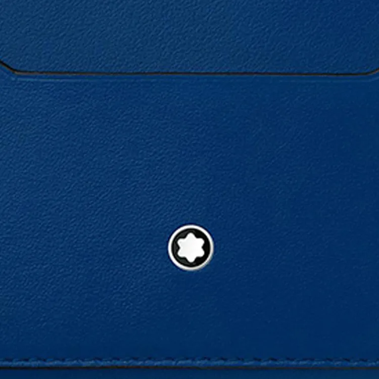 MONTBLANC Grained Calfskin Key Pouch Men's Blue-3
