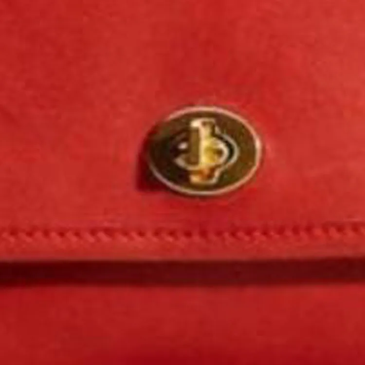 COACH Leather Vintage Buckles Shoulder Bag, Crossbody Bag Medium Size Women's Red-3