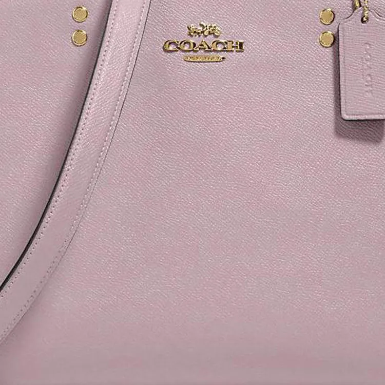COACH Lillie Cross-Stitch Leather Handbag Shoulder Bag Crossbody Bag Large Size Women's Light Purple-2