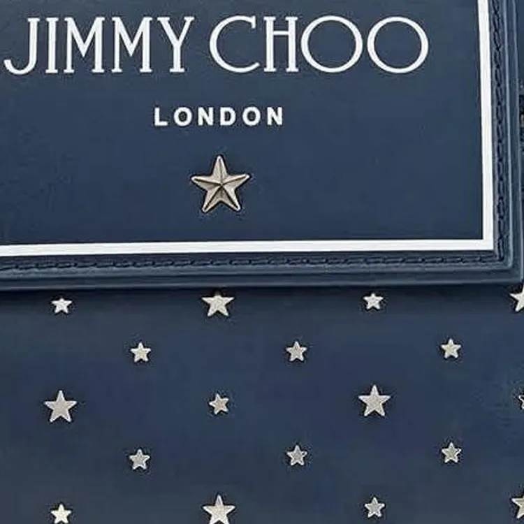 Jimmy Choo Leather Shoulder Bag Crossbody Bag Men's Indigo With Silver Accents-4