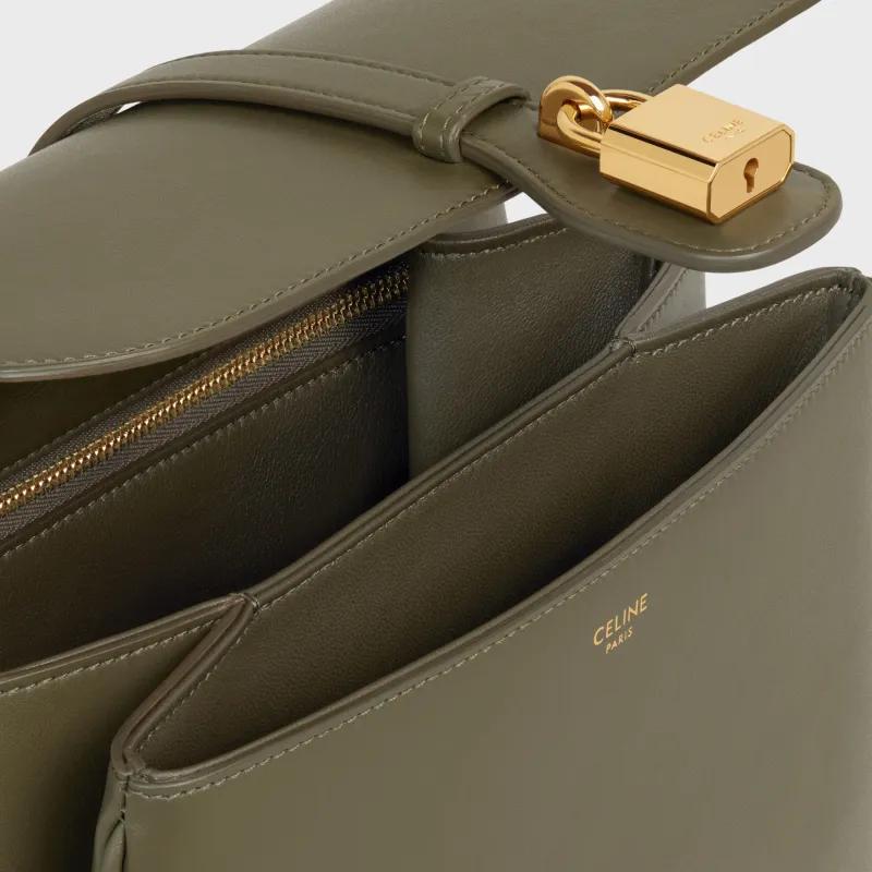 CELINE Tabou Smooth Cow Leather Handbag Shoulder Bag Crossbody Bag Medium Size Women's Dark Olive-4