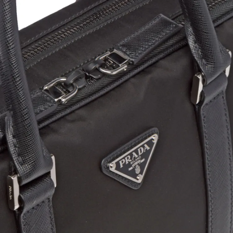PRADA Nylon Fabric Fabric Briefcases Handbags Regular Men's Black-4