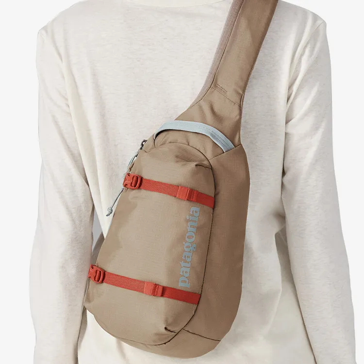 Patagonia Recycled Polyester Shoulder Bag, Sling Bag Regular Unisex Seabird Gray-3