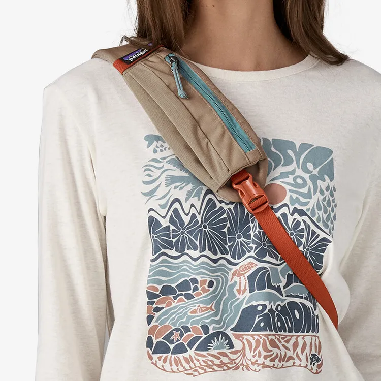 Patagonia Recycled Polyester Shoulder Bag, Sling Bag Regular Unisex Seabird Gray-4