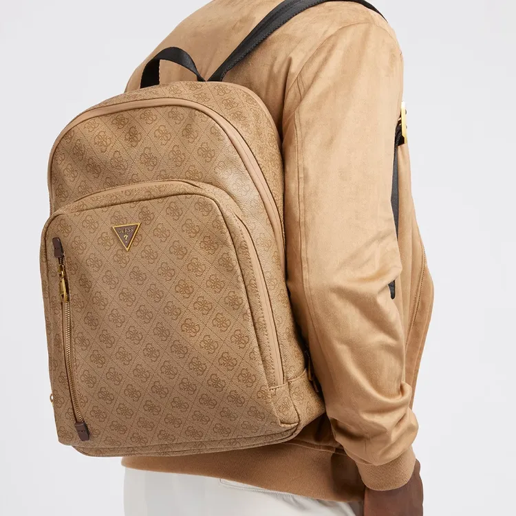 GUESS Polyurethane Backpack Men's Brown-4