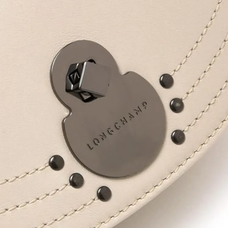 LONGCHAMP Leather Crossbody Bag, Shoulder Bag Regular Women's Beige-3
